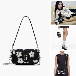 Marc Jacobs DAISYCLOVER The Clover Floral Leather Clutch Shoulder Crossbody- NEW